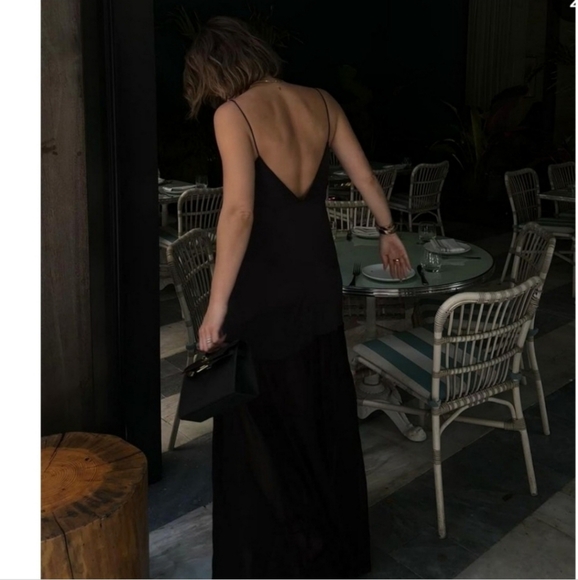 Zara Mulberry Silk Dress Black Size M - Picture 5 of 16